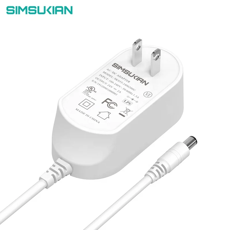 Ce Fcc Ul Gs Cb Kc Pse List White 48w 1a AC/DC switching power supply 15v 18v 19v 24v 2a 2.5a 5v 9v 12v 4a AC/DC Power adapters