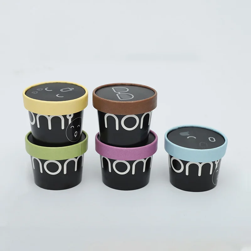 Free design ice cream box Low MOQ personalized ice cream cups biodegradable ice cream containers