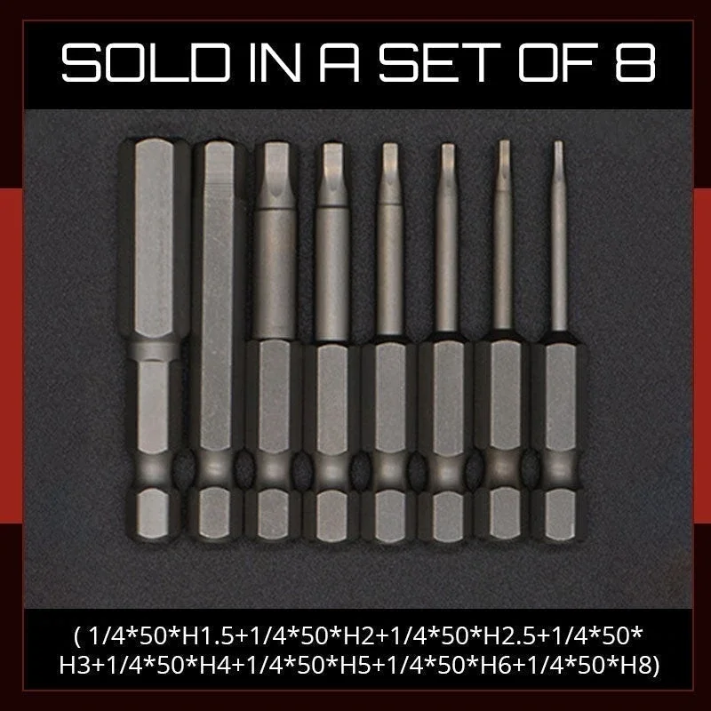 Dropshipping Magnetic Electric Bit Inner Hexagonal Drill Wind Steel Magnetic Hexagon Bit Set