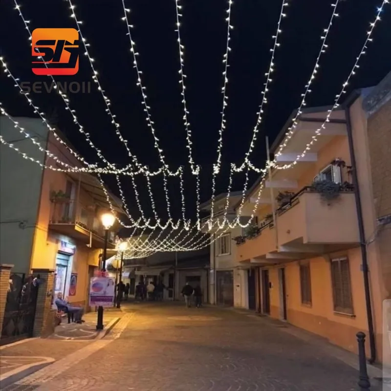 Rubber wire outdoor street decorative light string ip65 waterproof holiday decorative  string  light