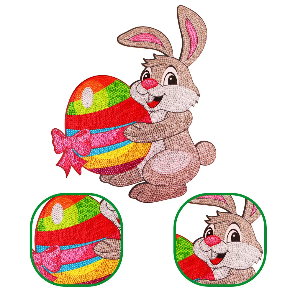 DIY diamond painting Easter bunny eggs door and window decoration rabbit wreath Embroidery Kit Home Decoration Personalized Gift