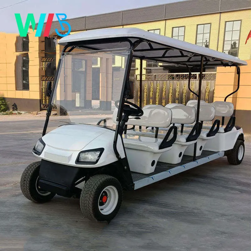 8 Seaters Four Wheeled New Electric Golf Cart Hotel Property Reception Patrol Sightseeing Car Scenic Tour Bus Shuttle Bus