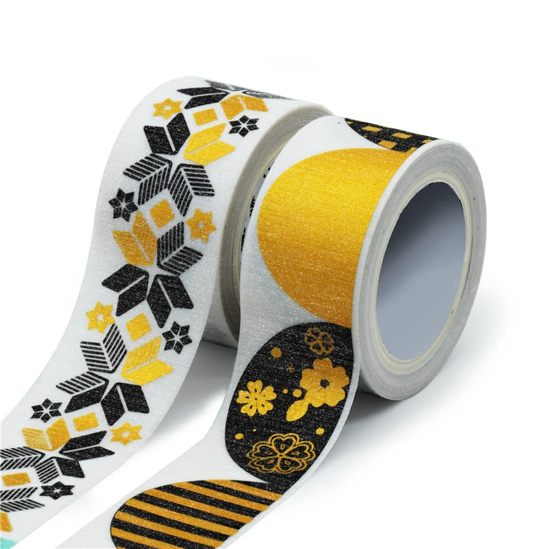 MOQ 100 Rolls Holidays Decor washi masking Paper Tape, Foil Laser 15mm Paper Custom Tape