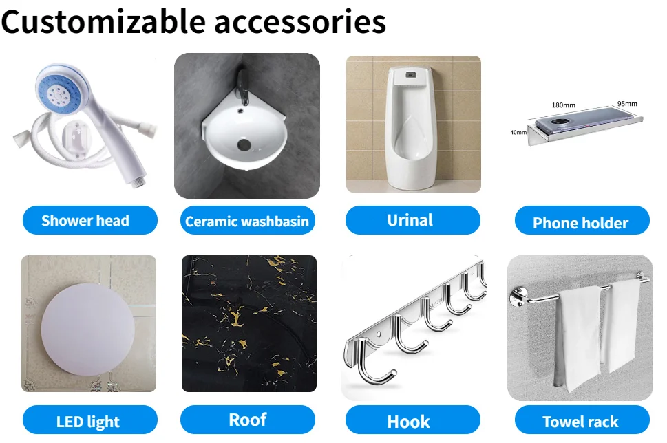 
Portable Mobile Toilet with shower room fast Assembly camping toilet price 