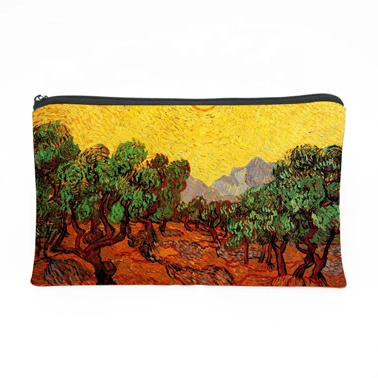 Custom Wholesale Light Weight Material Art Gallery Product Travel Museum Souvenir Pencil Pouch