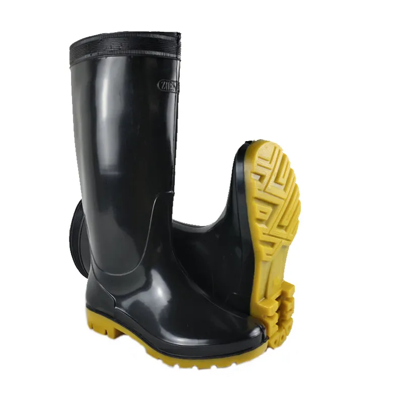 Wholesale very cheap oil acid resistant anti slip waterproof safety PVC rain boots for work