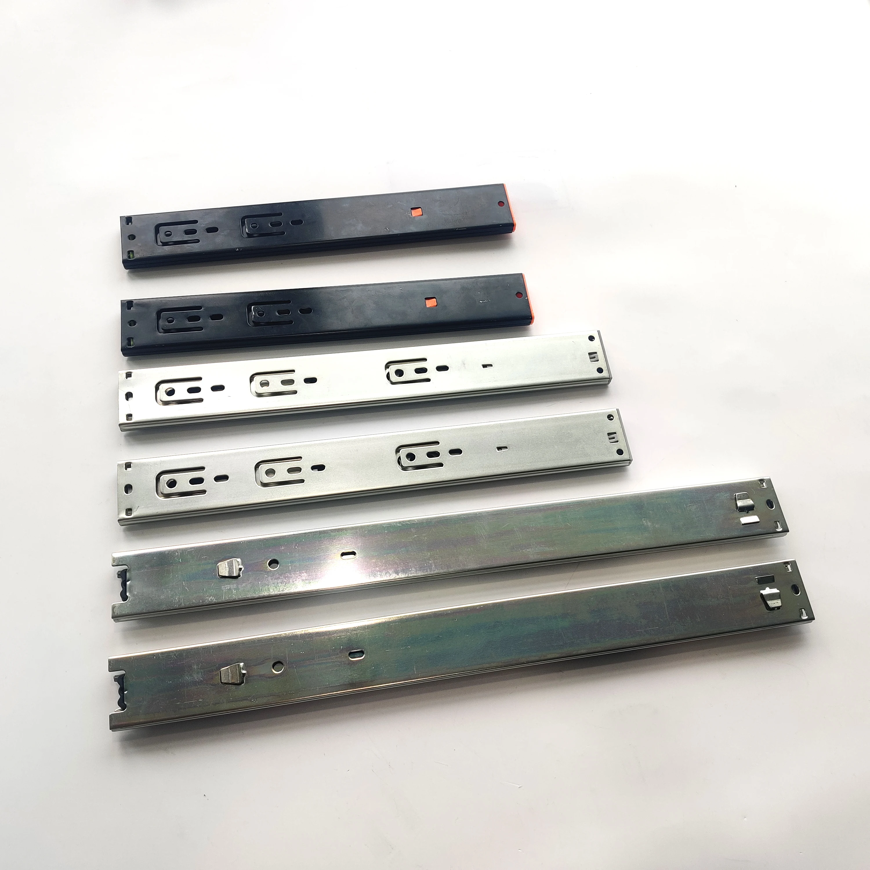 Hot Sale Cheap Price 3 Fold Full Extension drawer sliders Width Ball Bearing Telescopic Channel Furniture drawer Slide with hook