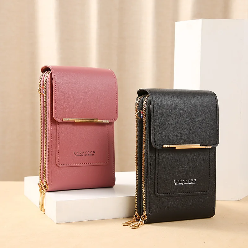 New arrival Touch Screen Cell Phone case purse Small Crossbody lady Handbags PU Leather Women Shoulder Purse Wallet for phones