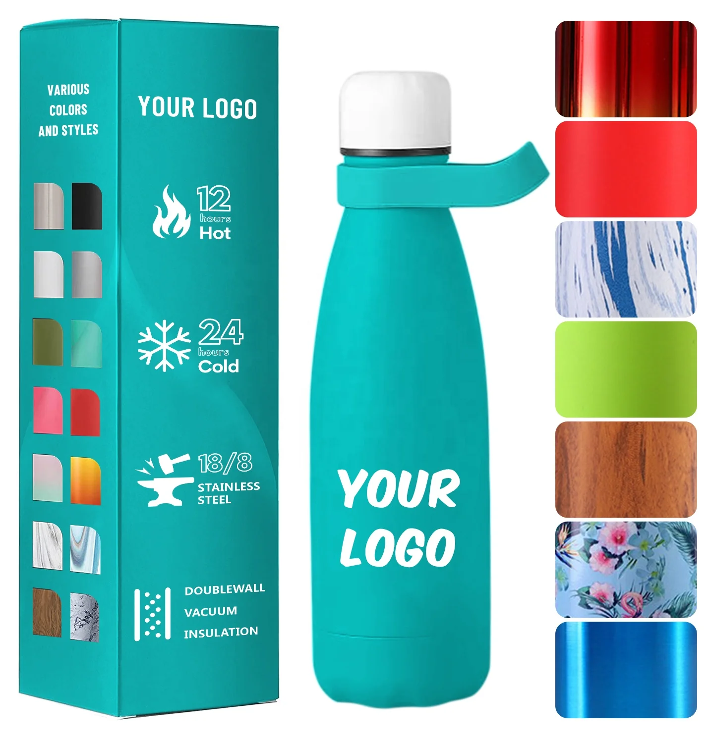 Customized Logo 350 ml 500 ml Vaccum Sealed Flask Insulated Stainless Steel Cola Water Bottle GYM sports Thermos
