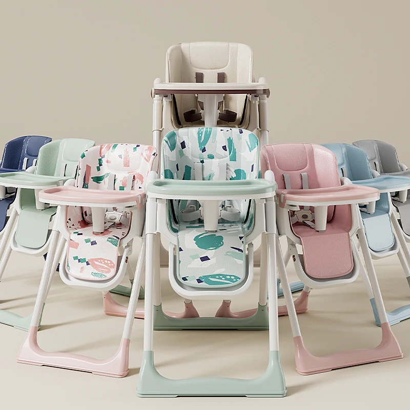 Multifunction plastic portable foldable toddler baby feeding high chair