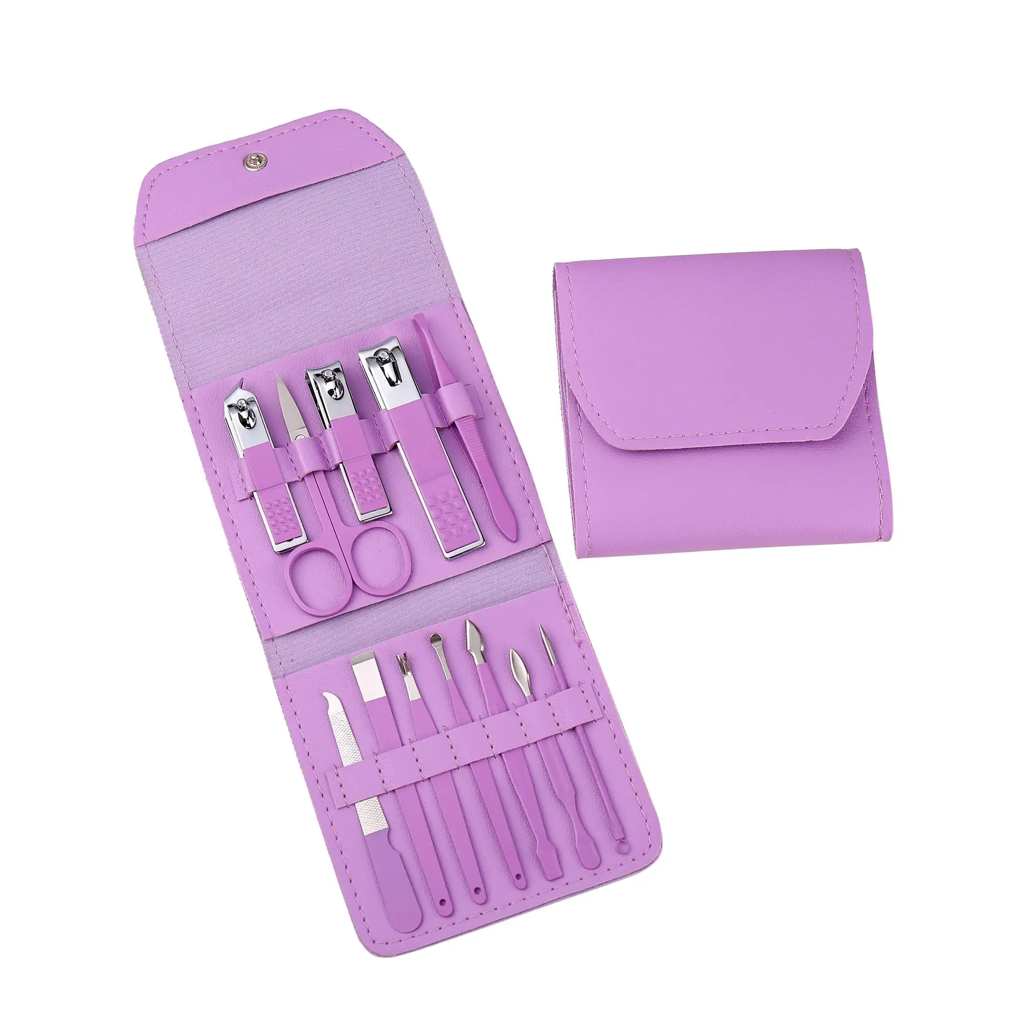 Low Price Promotion Stainless Steel Nail Clippers Nail Scissors Pedicure Knife Manicure Tools Folding 12-piece Set