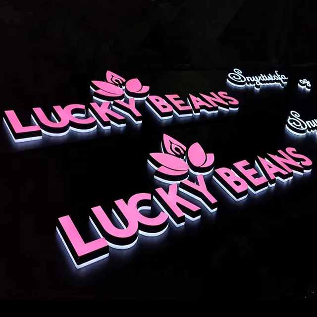 3d Led frontlit Backlit Channel Letters Sign Light company Logo Signage Sign free style Custom 3d acrylic Led Sign for business