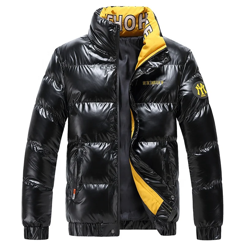 wholesale winter polyester jacket custom ,custom lightweight puffer cropped hooded down casual packable shiny puffer jacket