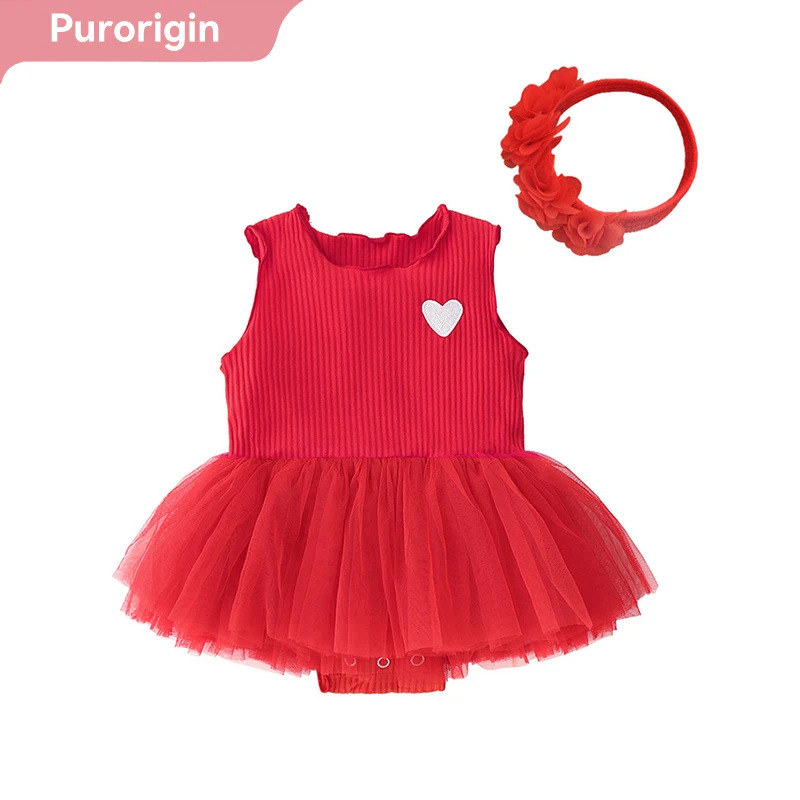 Purorigin girl frock  summer baby dresses 0-12 months new born infant formal birthday baptism party girl baby dress princess