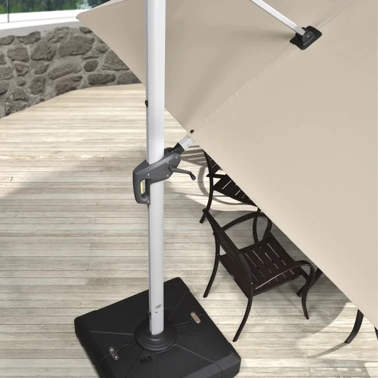 Uplion Aluminum Garden Cantilever Umbrella Solar Lights Outdoor LED Sunshade Parasol Big Square Patio Roma Umbrella