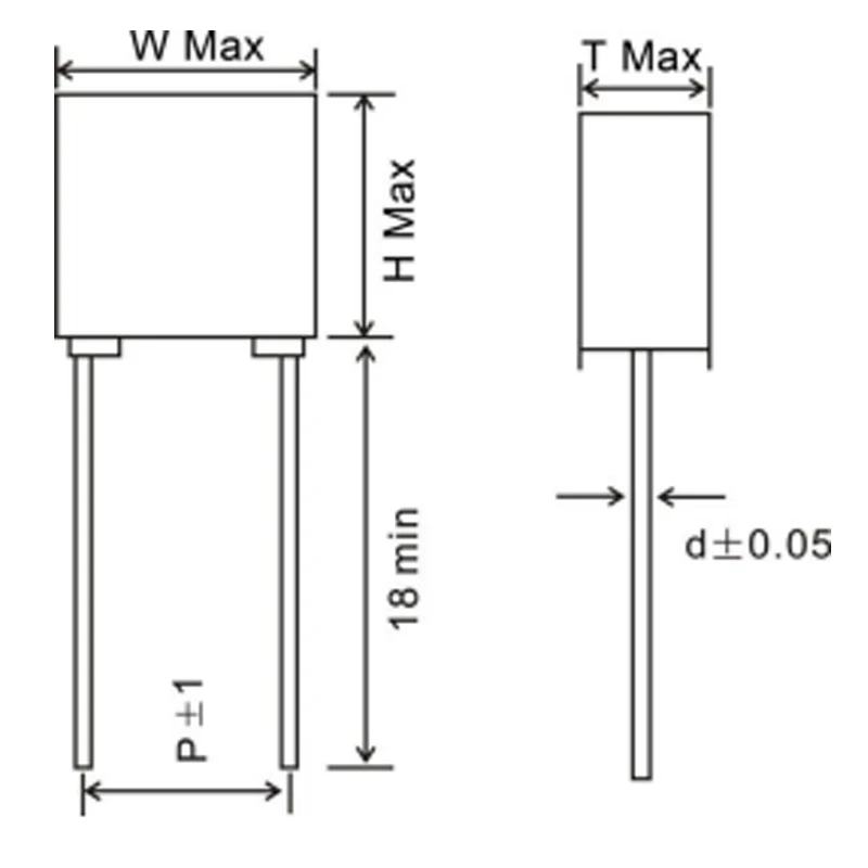 CL23B Box Type Capacitor metallized film capacitor 102j 100v