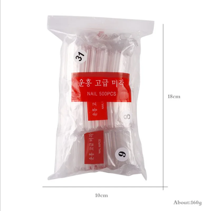 Wholesale Coffin Square 500 Pcs C Curve False Straight Xxxl Extension Half Cover Natural Super Long Artificial Nail Tips