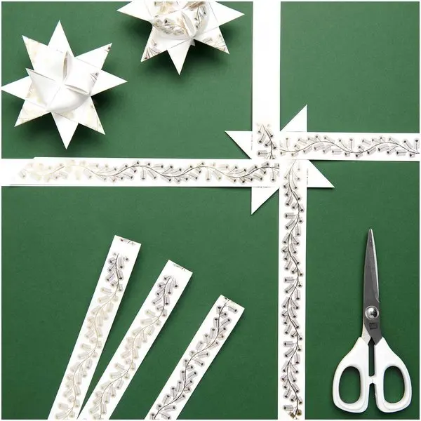 Paper Poetry Folded Origami Froebel Star Paper Strips With Gold Hot Foil