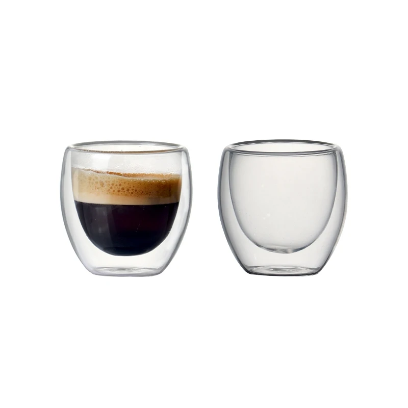 Double-Layer Hollow Glass Coffee Cup Sets for Drinking Tea