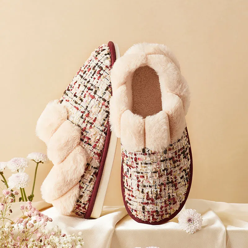 Women Outdoor Luxury Winter Slippers Home 2024 Ladies Warm Plush Indoor Casual Flats Shoe Comfort New Female Footwear Slippers