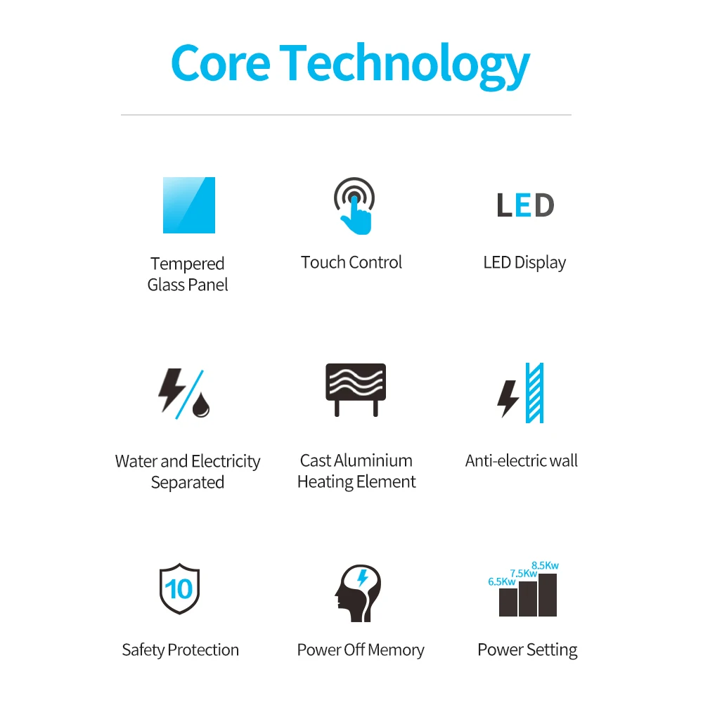 Automatic Thermostat Inverter Smart Bathroom Electric Shower Water Heater Instant