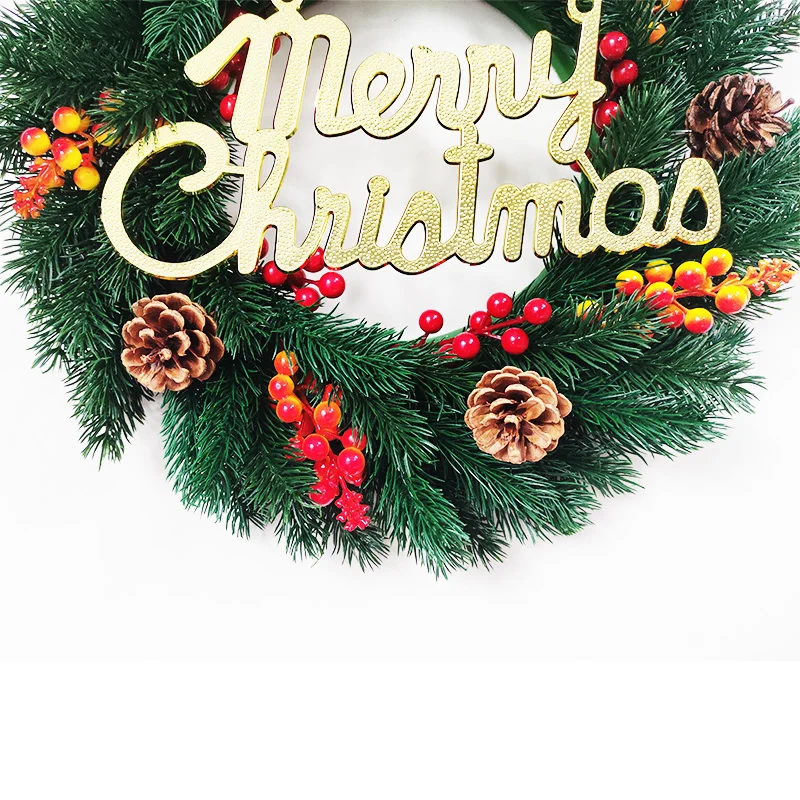 Popular wreath large 20 inches natural pine cone festival ornament decorations Christmas wreath with decorative red berry