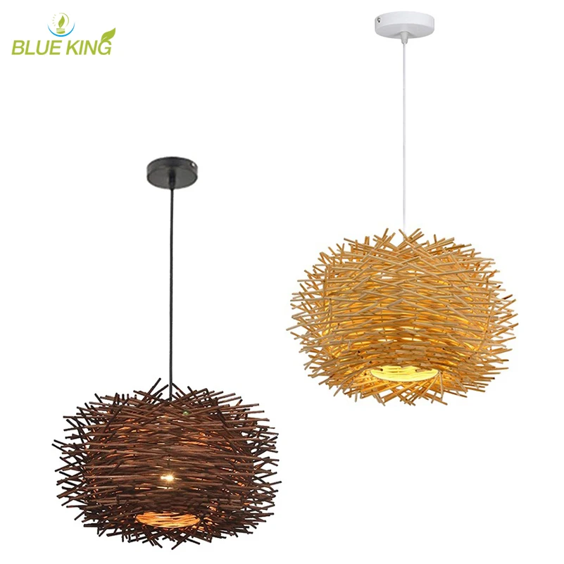 High Quality Classic design kitchen dinning room  Bamboo jute rantten pendant lights round lantern lamp hand knitted lights