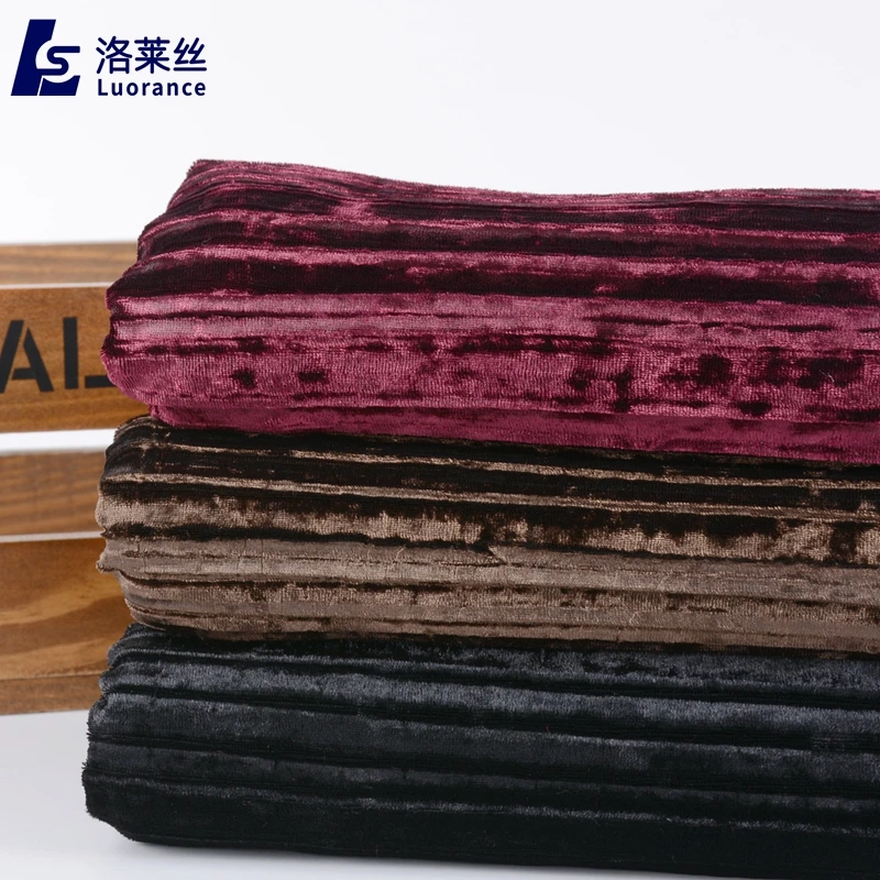 pleated ice spandex crushed velvet fabric for dress