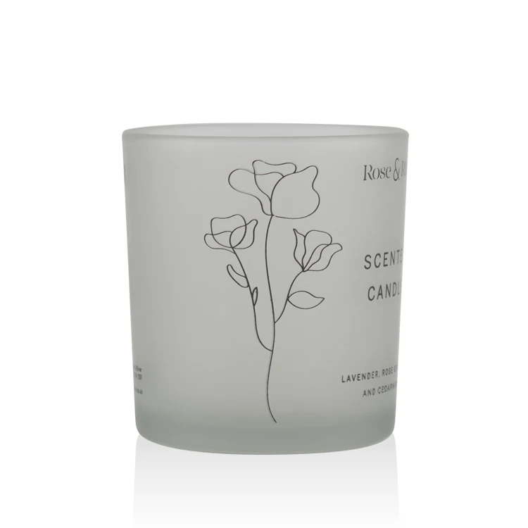 200ml 300ml frosted glass jar with bamboo lid glass jar for aromatherapy candle and body cream natural bamboo material