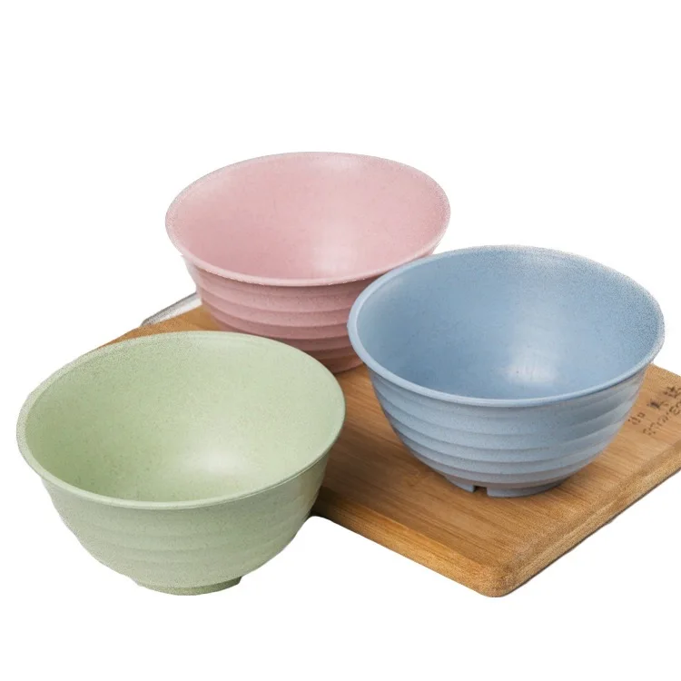 Wholesale instant noodle bowls, wheat straw, large plastic soup bowls, home, cafeteria, and cafeteria use