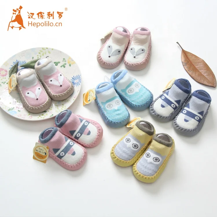 
Cartoon design baby organic cotton rubber bottom baby socks kids sock shoes non slip for baby boy 
