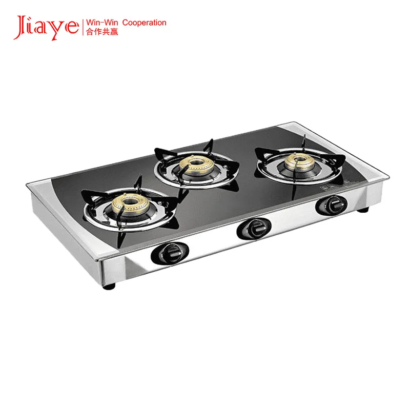 Cooking Home use kitchen Appliance Glass Black Ceramic Plate Desktop Gas Stove 3 burner desktop Gas stoves