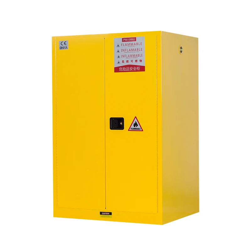 New Design Yellow 340L Capacity Fire Proof Safety Cabinet for Lab Double Lock Lab Furniture Cabinet