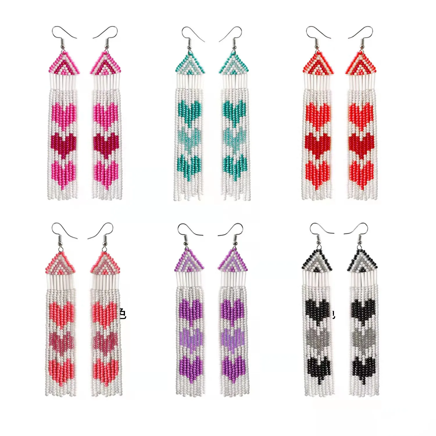 2022 новые модные плетеные вручную ювелирные изделия из бисера в стиле бохо радужные серьги с кисточками для женщин