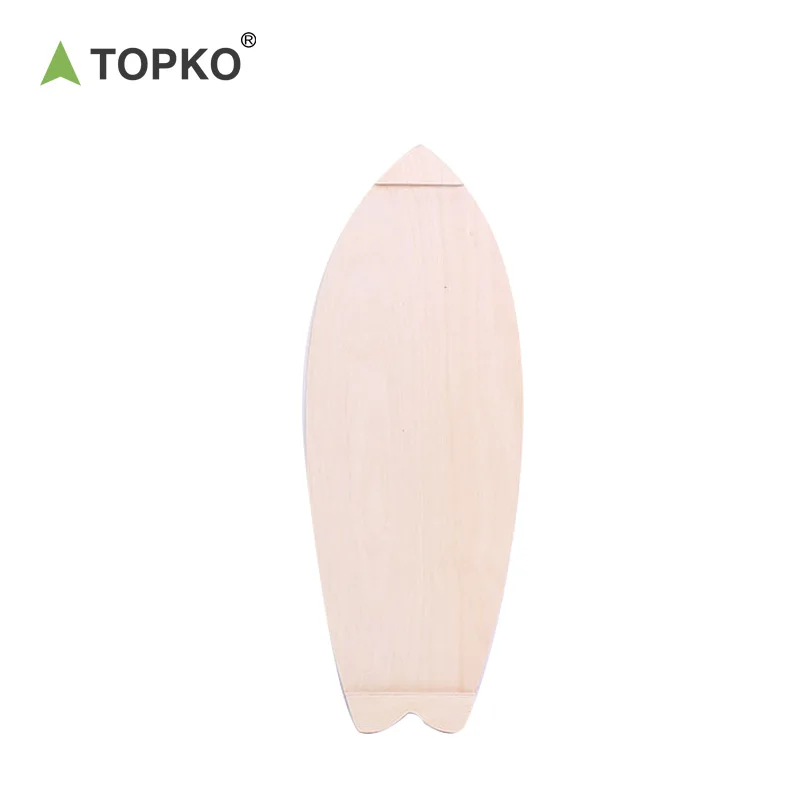 TOPKO Athletic Training Stability Trainer Surf Wobble Board with Cork Roller Wood Balance Board for Exercise Body Function