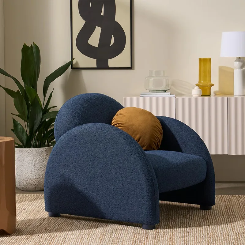 Modern Design Leisure Sofa Swivel Chair European Shaped Solid Wood Sofa Furniture Living Room Hotel Bedroom