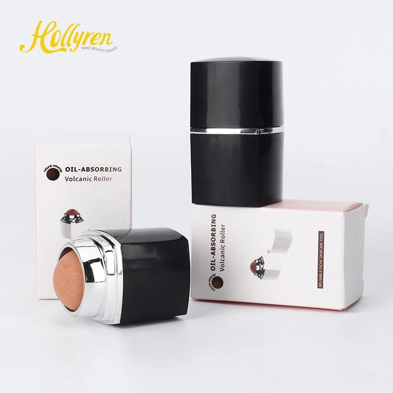 2022 New Face Oil Control  Oil Absorbing Washable 360 Rotatable Ball Volcanic Stone Skin Oil Absorbing Makeup Roller for T Zone