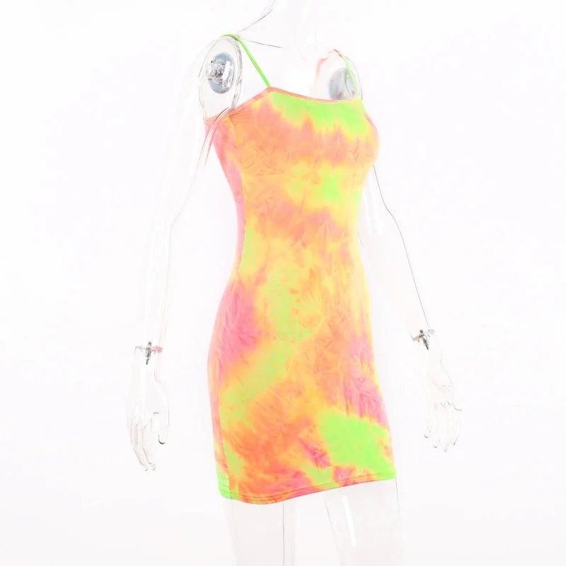 
Fashion Summer Dresses Ladies Women Retro Sling Tight Casual Dress Colorful 