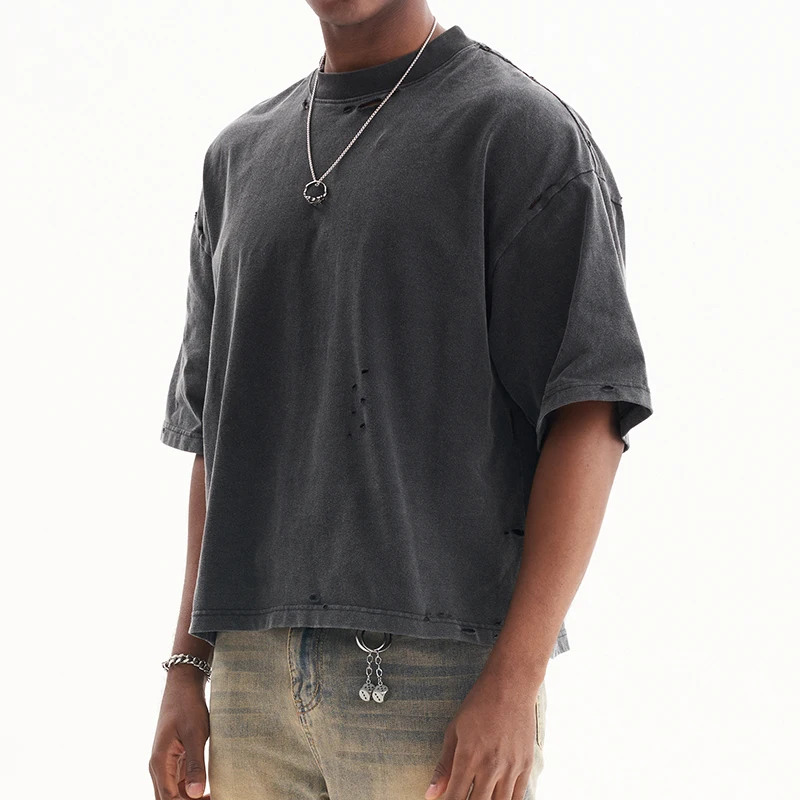 Мужские укороченные футболки в стиле ретро