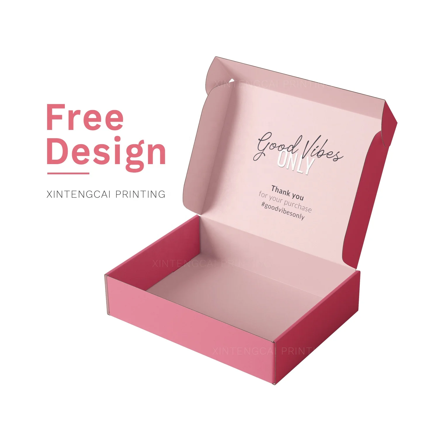 Free Design Fancy Pink Custom Small Paper Shipping Nail Box Package For Cosmetic / Skincare / Clothing / Nail / Hair Product