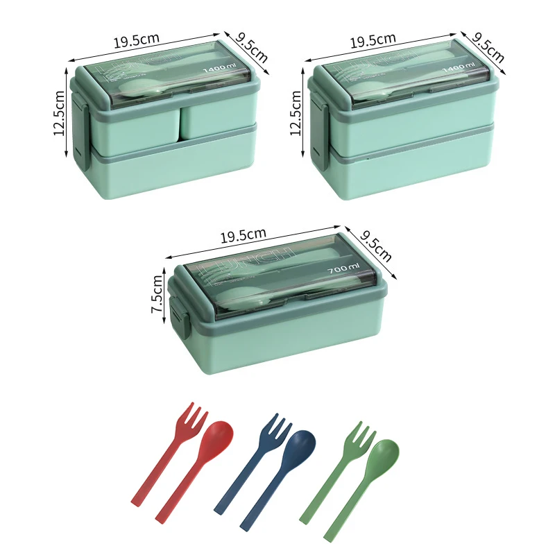 Double- layers Plastic Biodegradable Bento Rice Husk eco Lunch Box Bag Lunch Box Plastic Containers