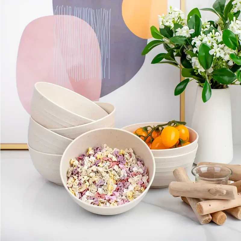 Customizable Disposable Biodegradable Microwave round Rice Husk Fiber Soup/Salad Bowl for Parties and Restaurants