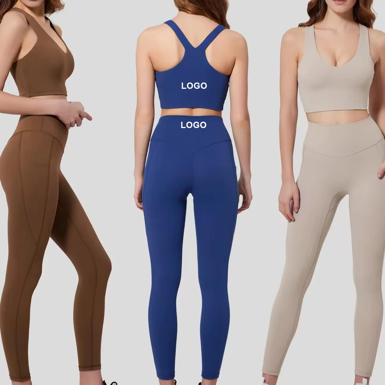 OEM ODM Custom Wholesale Gym Fitness Sets High Waisted Leggings And Sports Bra Yoga Sets Women