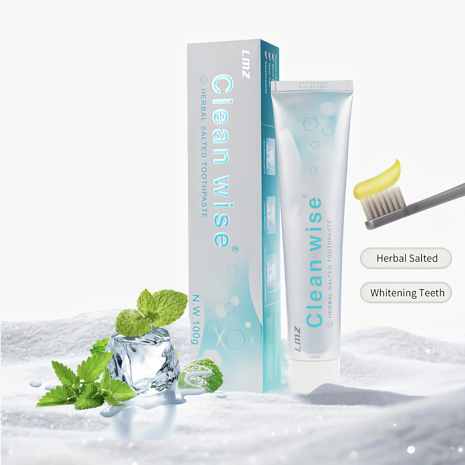 Wholesale Custom Cheap Fluoride Free Bleeding Gums Sensitive Teeth Whitening Mint Herbal Sea Salt Toothpaste Manufacturer