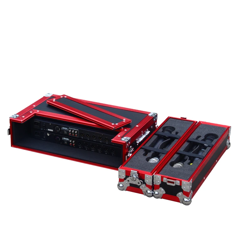 Customize aluminum 2U 3U flight case for wireless microphone