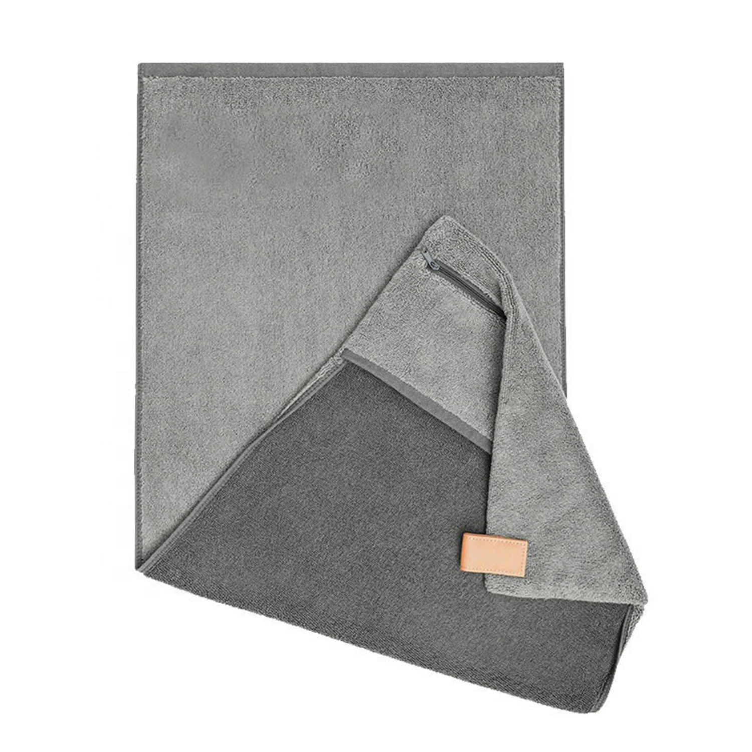 Wholesale extra large super absorption microfiber terry magnetic gym sport towel with zip pocket and magnet clip