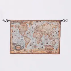 Vintage Style Tapestry Wall Hanging World Map Fabric Painting Wall Picture For Bedroom