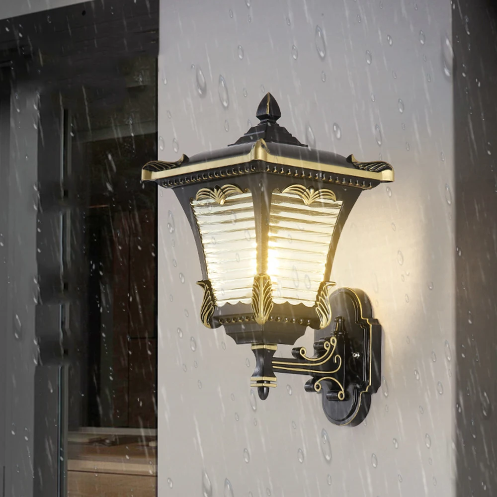 Contemporary Indoor Decoration Waterproof LED Cast Aluminum Solar Post Light Fixture Outdoor Garden Post Pole Mount Wall Lamp