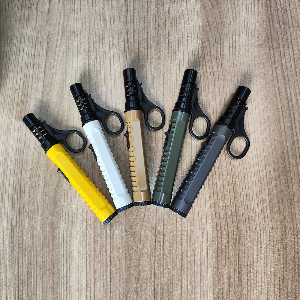 Windproof Custom Refillable Gas Adjustable Jet Flame Butane Torch Lighter for Camping Candle Grill BBQ Outdoor Fireworks