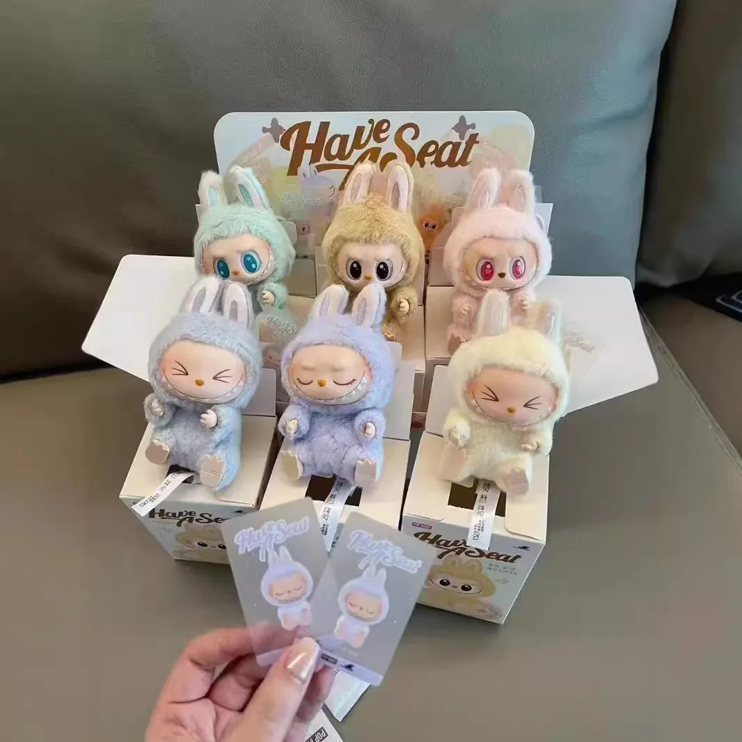 W-696-1  LABUBU Bag Pendant Kids Gifts Anime Model Cute Plush Toys Blind Box Trendy Figures 6pcs/Set Blind Box